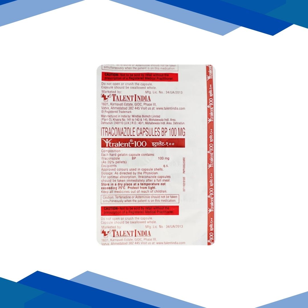 Itralent 100mg Capsule 10'S