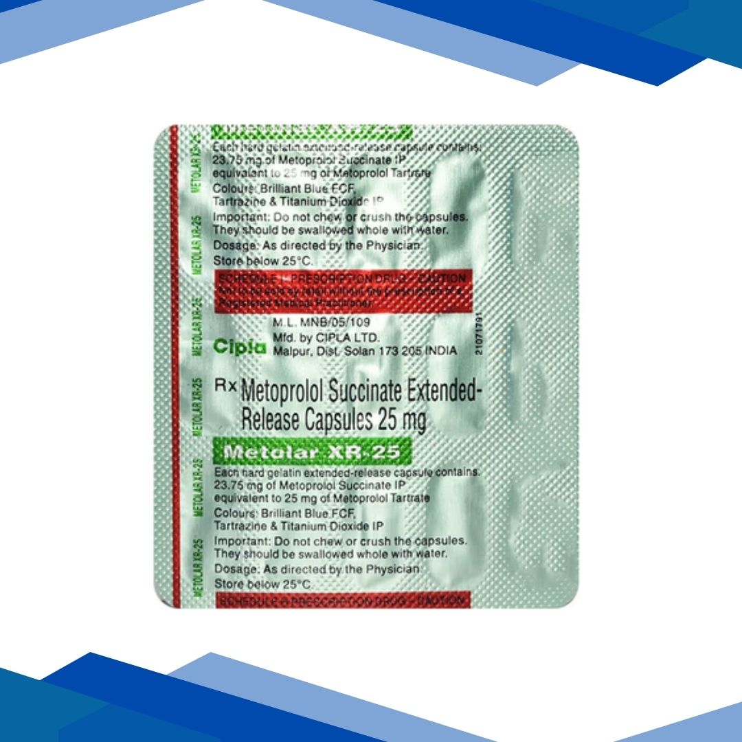Metolar XR 25mg Capsule 15'S