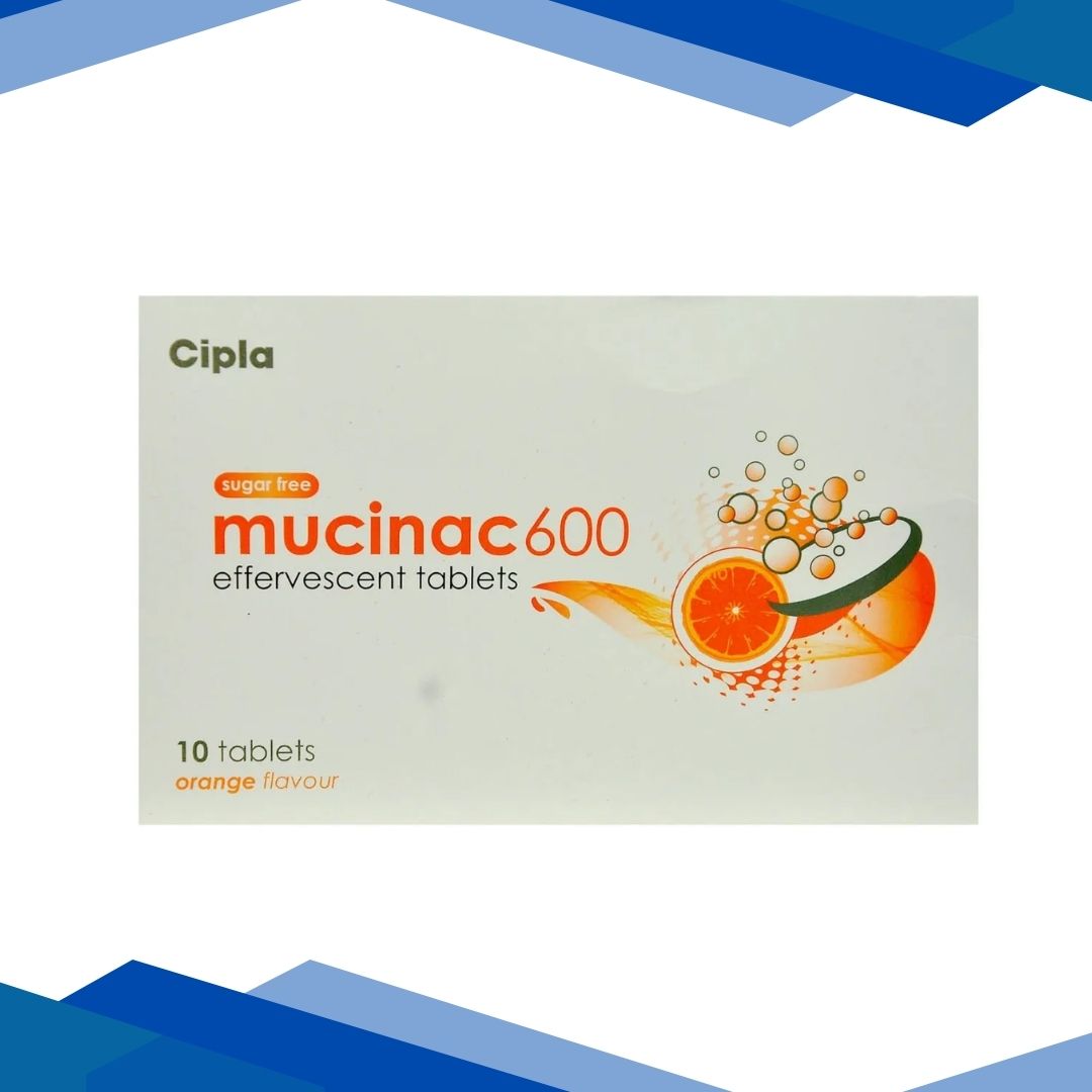 Mucinac 600mg Sugar Free Orange Flavour Effervescent Tablet 10’S