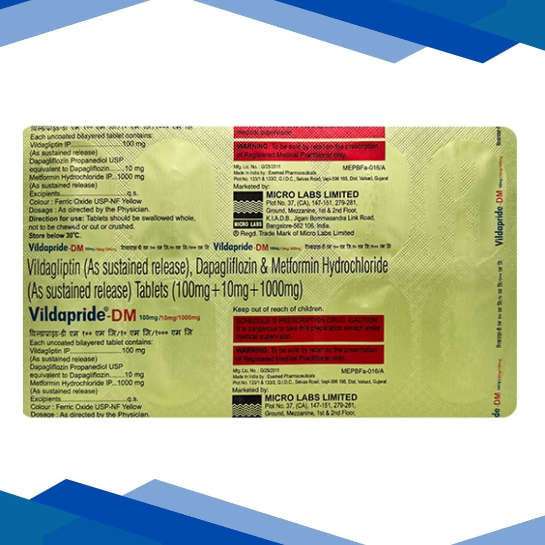 VILDAPRIDE DM 100/10/1000 Tablet 10's