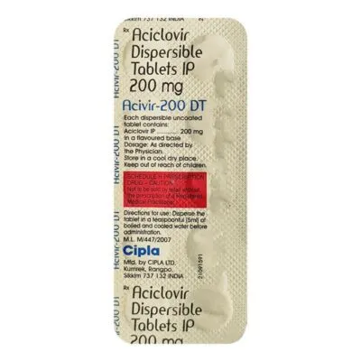 Acivir DT 200mg Tablet 10'S