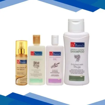 Dr Batra’s Dandruff Cleansing Shampoo 500 ml + Hair Fall Control Oil 200 ml + Conditioner 200 ml + Anti-Dandruff Hair Serum 125 ml