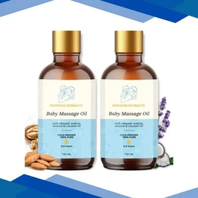 Essentia Extracts Pure Cold Pressed Baby Massage Oil (0-5 Years) (Pack of 2 x 100 ml) 1’s