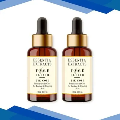 Essentia Extracts Radiant & Glow Skin Face Elixir Oil – 24K Gold (Pack of 2 x 15 ml) 1’s