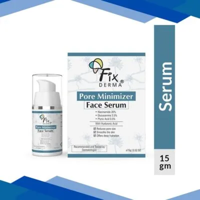 Fixderma 20 Percent Niacinamide Serum for Face and Pore Minimizer with 2.5 Percent Glucosamine and Hyaluronic Acid Serum 15 gm