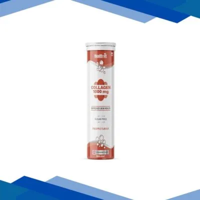 Healthvit Collagen 1000 mg Sugar Free Effervescent Tablet – Pineapple Flavour 10’s