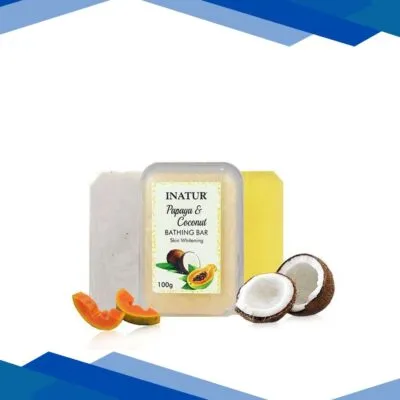 Inatur Skin Whitening Bathing Bar – Papaya & Coconut 100 gm