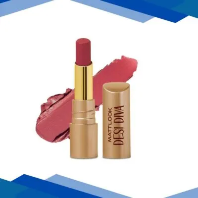 Matt Look Desi Diva HD Matte Lipstick With Hydrating Formula & Hyaluronic Acid, Muted Rose-20 3.8 gm