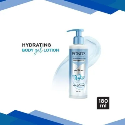 Pond’s Hydra Miracle Hydrating Gel Body Lotion for Hydrated Plump Skin, Hyaluron Moisturizer 180ml