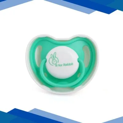 R for Rabbit Baby Apple Pacifier Ultra Light Soft Silicone Nipple for Kids of 6 Months – Green 1’s