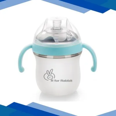 R For Rabbit First Feed Silicon Bottle 160 ml – Blue