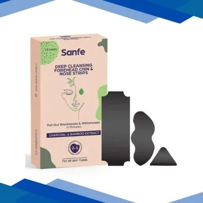 Sanfe Deep Cleansing Forehead Chin & Nose Strips – Charcoal & Bamboo Extract 18’s