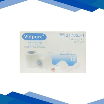 Velpore Surgical Paper Tape (217025 – 1) (1 inch x 9.1 mtr) 12’s