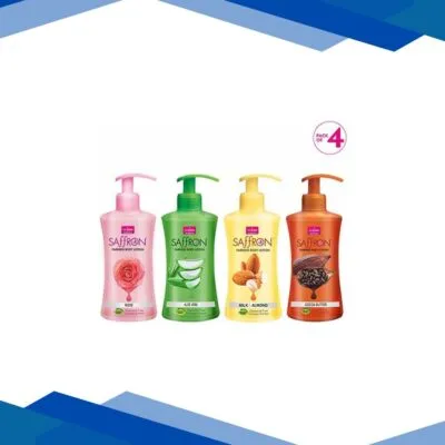 Vi-John Women Body Lotion Combo (Aloevera 250 ml + Cocoa Butter 250 ml + Milk Almond 250 ml + Rose 250 ml) 1’s