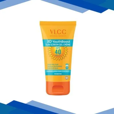 VLCC 3D Youth Boost SPF 40 Pa +++ Sunscreen Gel Creme UV-Protection for All Skin Types 50gm
