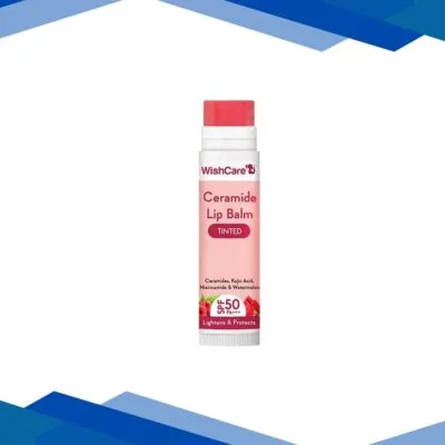 WishCare Tinted Ceramide Lip Balm with SPF50 PA+++ – Kojic Acid & Niacinamide – For Lip Lightening 5 gm